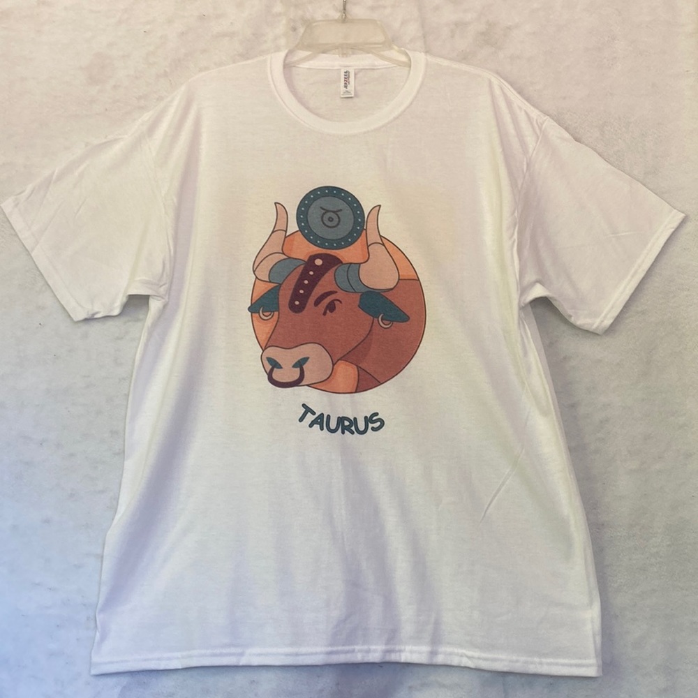 Taurus Zodiac Lightweight White Tee XL